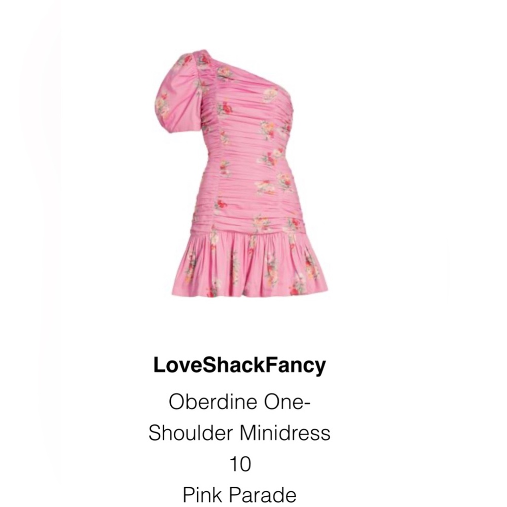 LoveShackFancy Oberdine One-Shoulder Minidress. NWT. Purchased from Saks. Size10